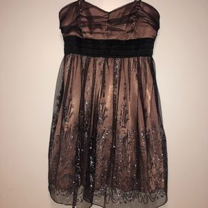 Pink, black and glitter homecoming dress